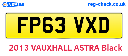 FP63VXD are the vehicle registration plates.