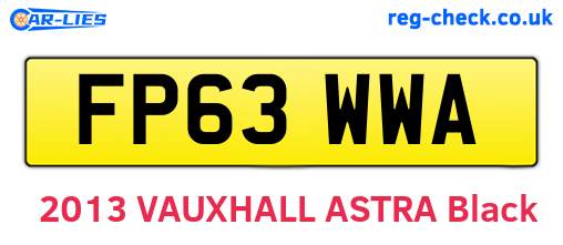 FP63WWA are the vehicle registration plates.