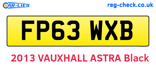 FP63WXB are the vehicle registration plates.