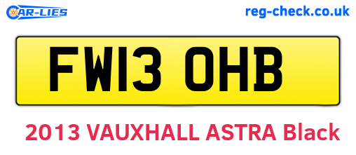 FW13OHB are the vehicle registration plates.