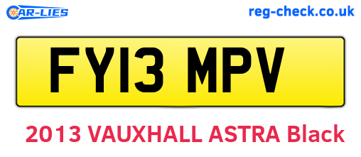 FY13MPV are the vehicle registration plates.