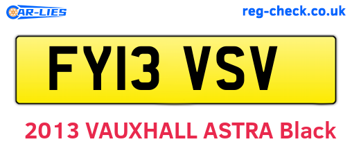 FY13VSV are the vehicle registration plates.