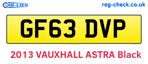 GF63DVP are the vehicle registration plates.