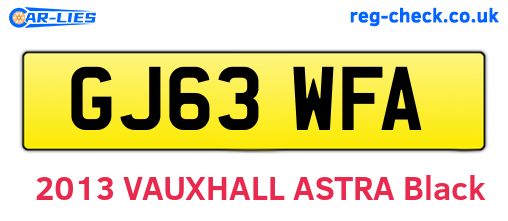 GJ63WFA are the vehicle registration plates.