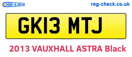 GK13MTJ are the vehicle registration plates.