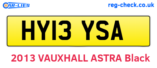 HY13YSA are the vehicle registration plates.