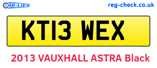 KT13WEX are the vehicle registration plates.