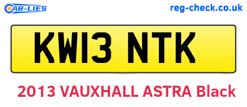 KW13NTK are the vehicle registration plates.