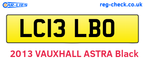 LC13LBO are the vehicle registration plates.
