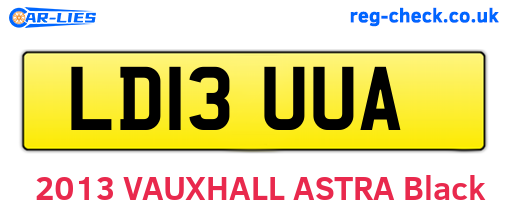 LD13UUA are the vehicle registration plates.