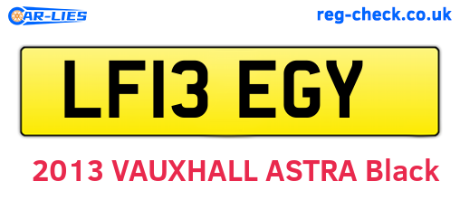 LF13EGY are the vehicle registration plates.
