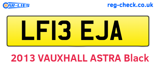 LF13EJA are the vehicle registration plates.