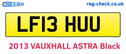 LF13HUU are the vehicle registration plates.