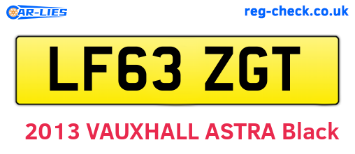 LF63ZGT are the vehicle registration plates.