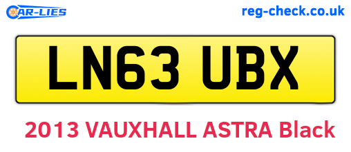LN63UBX are the vehicle registration plates.