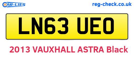 LN63UEO are the vehicle registration plates.