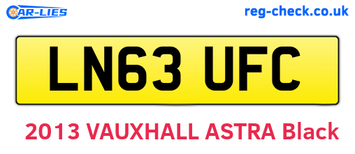LN63UFC are the vehicle registration plates.