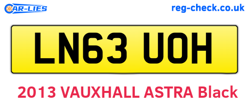 LN63UOH are the vehicle registration plates.