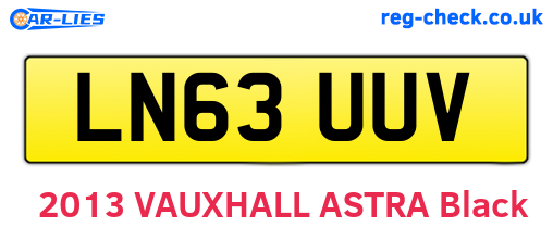 LN63UUV are the vehicle registration plates.