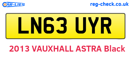 LN63UYR are the vehicle registration plates.