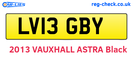 LV13GBY are the vehicle registration plates.