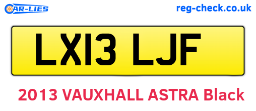 LX13LJF are the vehicle registration plates.