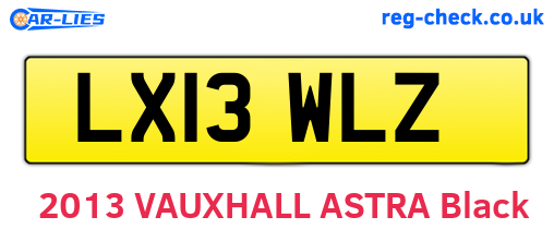 LX13WLZ are the vehicle registration plates.