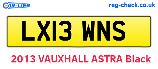 LX13WNS are the vehicle registration plates.