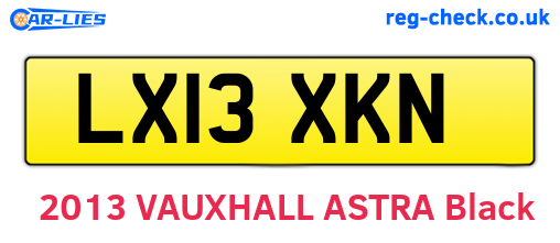 LX13XKN are the vehicle registration plates.