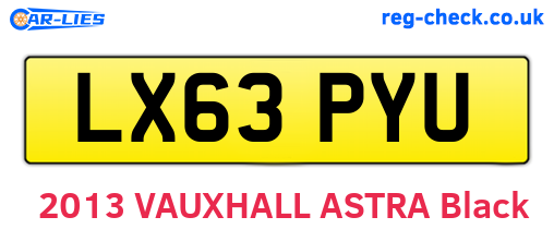 LX63PYU are the vehicle registration plates.
