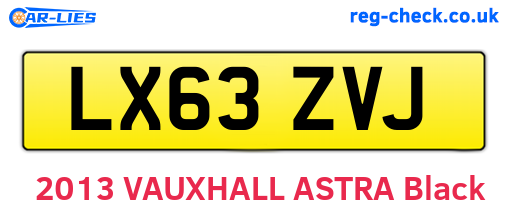LX63ZVJ are the vehicle registration plates.