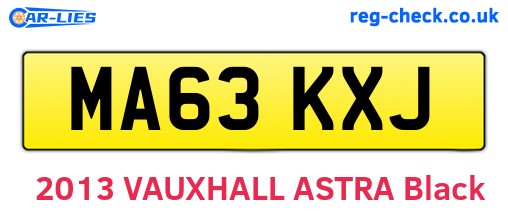 MA63KXJ are the vehicle registration plates.