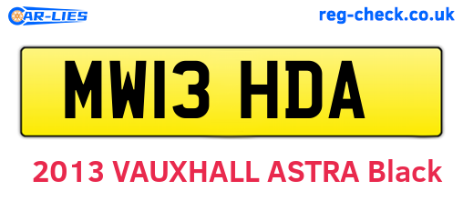 MW13HDA are the vehicle registration plates.