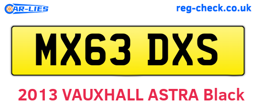 MX63DXS are the vehicle registration plates.