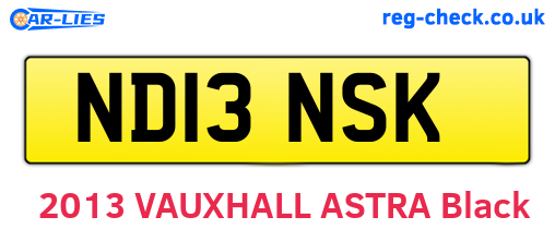 ND13NSK are the vehicle registration plates.