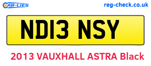 ND13NSY are the vehicle registration plates.
