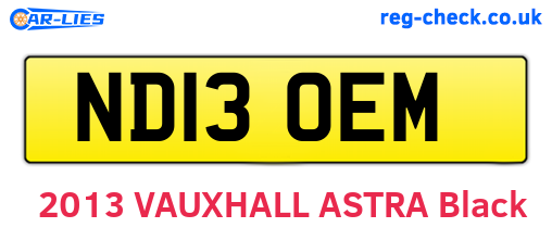 ND13OEM are the vehicle registration plates.