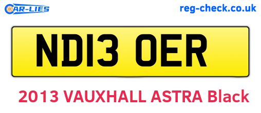 ND13OER are the vehicle registration plates.