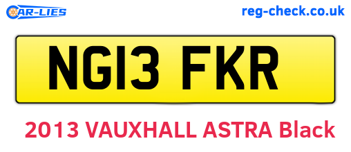 NG13FKR are the vehicle registration plates.