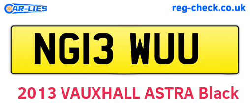 NG13WUU are the vehicle registration plates.