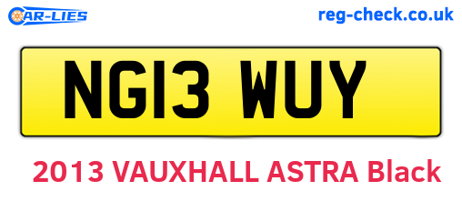 NG13WUY are the vehicle registration plates.