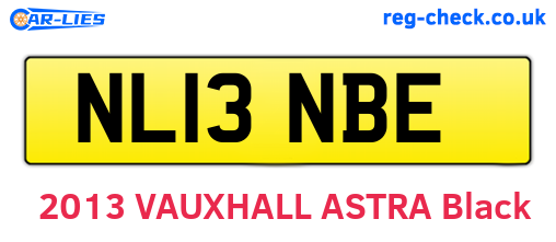 NL13NBE are the vehicle registration plates.