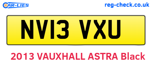 NV13VXU are the vehicle registration plates.
