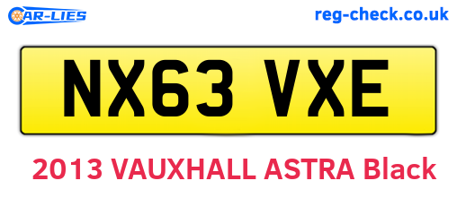 NX63VXE are the vehicle registration plates.