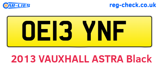 OE13YNF are the vehicle registration plates.