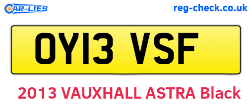 OY13VSF are the vehicle registration plates.