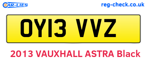 OY13VVZ are the vehicle registration plates.