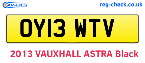OY13WTV are the vehicle registration plates.