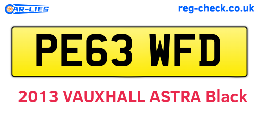 PE63WFD are the vehicle registration plates.