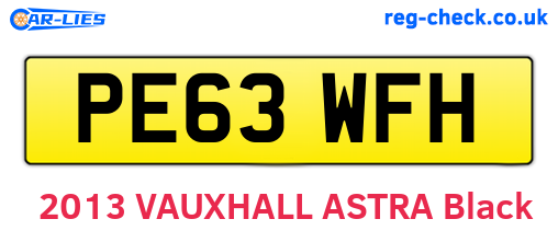 PE63WFH are the vehicle registration plates.